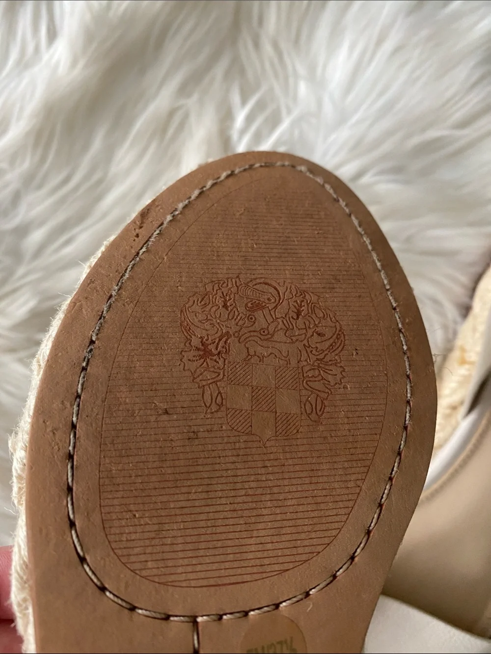 NWOT Vince camuto Cream Espadrille leather Platform Sandals with Ankle Strap